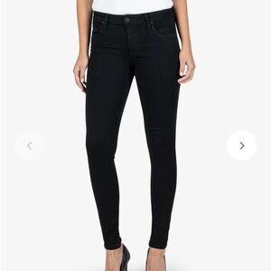 KUT Mia Mid Rise Slim Fit Moto Skinny, Exclusive (Black Caviar Denim)